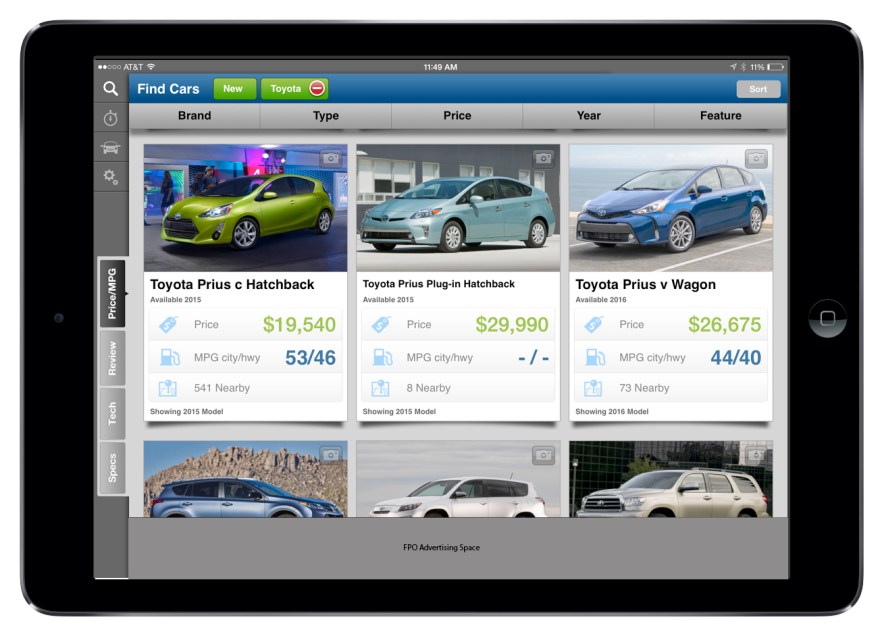 Edmunds iPad App Find Cars 1